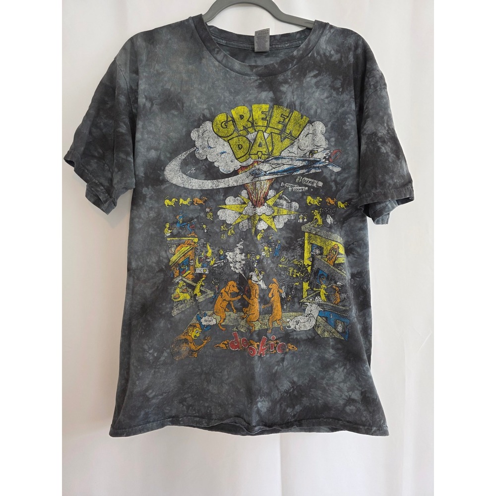 Green Day Tie Dye Graphic T‎ Shirt Mens Large Ultra Cotton Concert Tour
